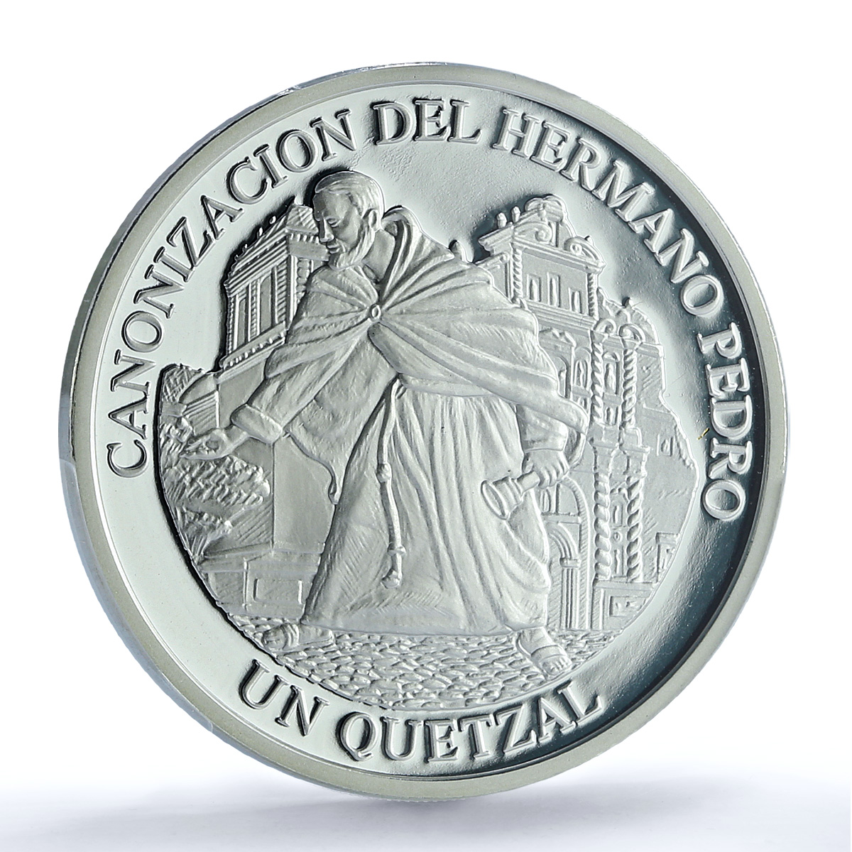 Guatemala 1 quetzal Pedro Betancourt KM-287 Religion PR 69 PCGS silver coin 2002 Guatemala 1 quetzal Pedro Betancourt KM-287 Religion PR 69 PCGS silver coin 2002