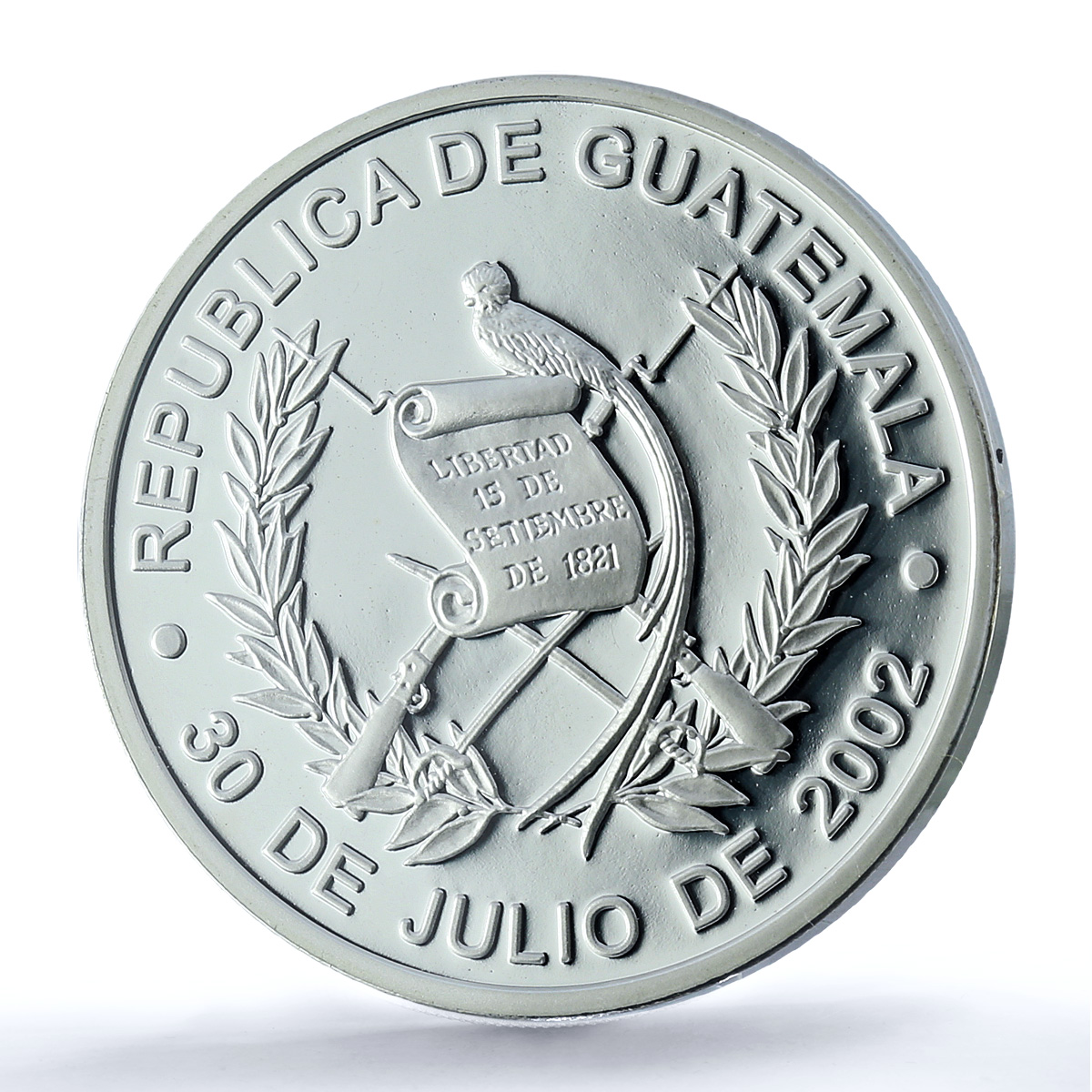 Guatemala 1 quetzal Pedro Betancourt KM-287 Religion PR 69 PCGS silver coin 2002 Guatemala 1 quetzal Pedro Betancourt KM-287 Religion PR 69 PCGS silver coin 2002