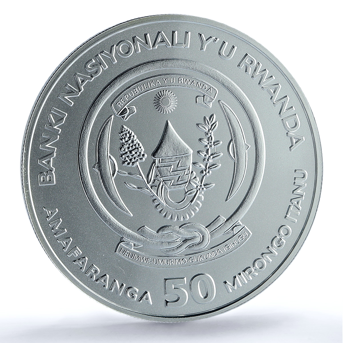 Rwanda 50 francs Gorilla Gilt KM-46 African Ounce MS 70 PCGS silver coin 2008 Rwanda 50 francs Gorilla Gilt KM-46 African Ounce MS 70 PCGS silver coin 2008
