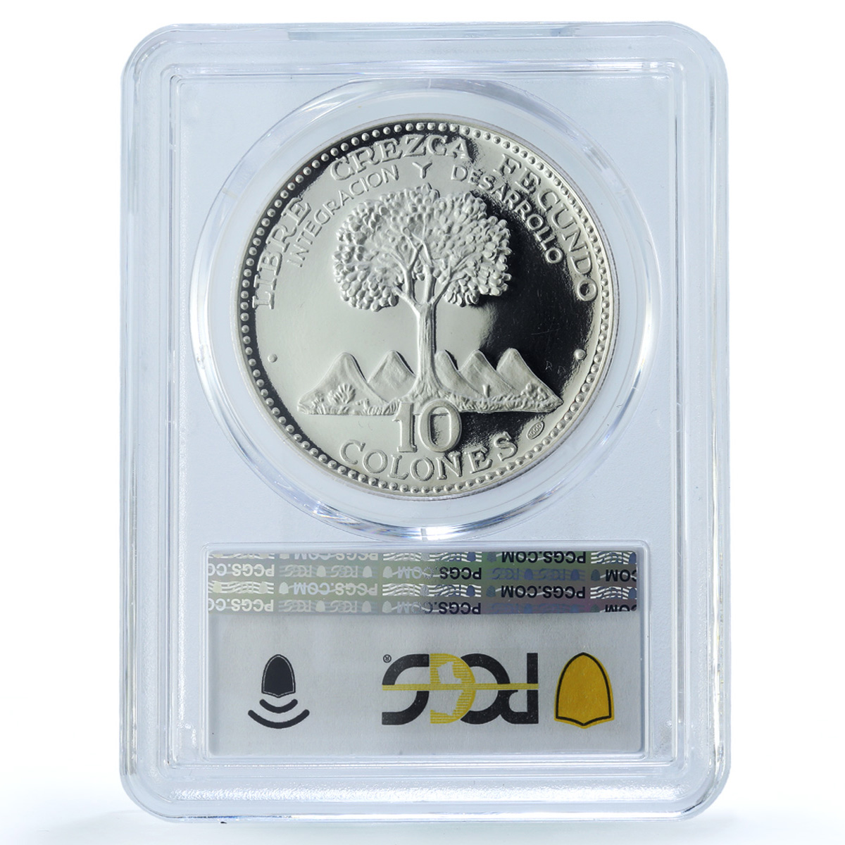 Costa Rica 10 colones Unification KM-192 History Tree PR68 PCGS silver coin 1970 Costa Rica 10 colones Unification KM-192 History Tree PR68 PCGS silver coin 1970