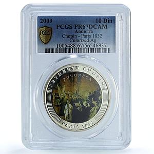 Andorra 10 diners Chopin Paris KM-318 Music Composer PR 67 PCGS silver coin 2009