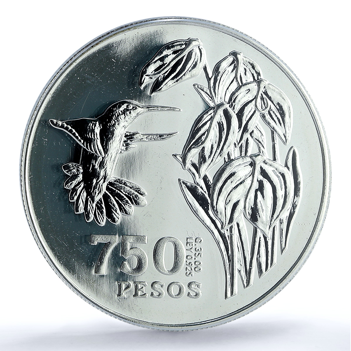 Colombia 750 pesos Hummingbird KM-265 Wildlife Fauna MS 66 PCGS silver coin 1978 Colombia 750 pesos Hummingbird KM-265 Wildlife Fauna MS 66 PCGS silver coin 1978