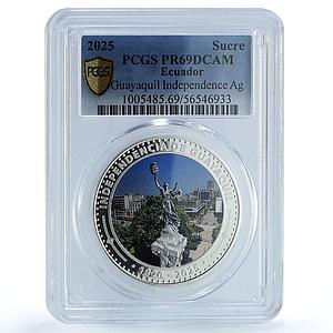Ecuador 1 sucre Guayaquil Independence Heroes Column PR 69 PCGS silver coin 2025