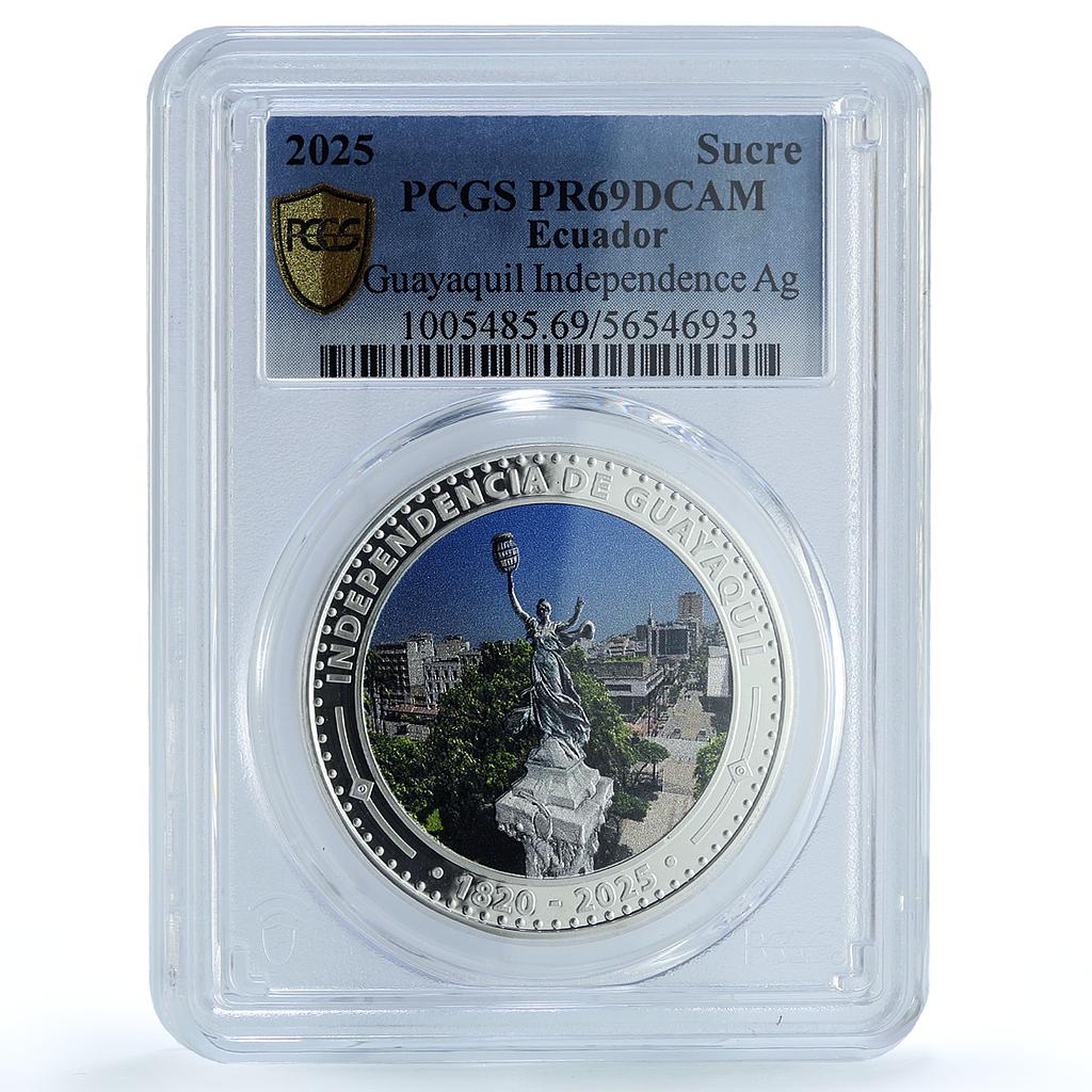 Ecuador 1 sucre Guayaquil Independence Heroes Column PR 69 PCGS silver coin 2025 Ecuador 1 sucre Guayaquil Independence Heroes Column PR 69 PCGS silver coin 2025