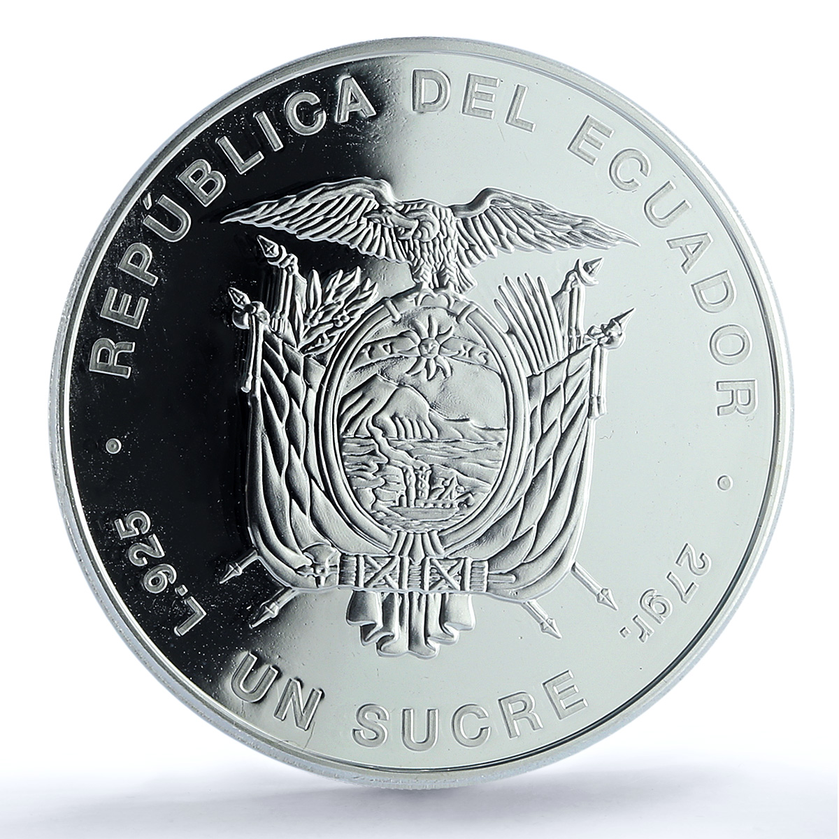 Ecuador 1 sucre Guayaquil Independence Heroes Column PR 69 PCGS silver coin 2025 Ecuador 1 sucre Guayaquil Independence Heroes Column PR 69 PCGS silver coin 2025