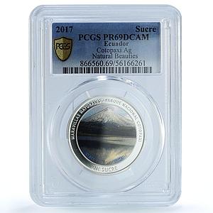 Ecuador 1 sucre Cotopaxi Ibero-American Nature PR 69 PCGS silver coin 2017