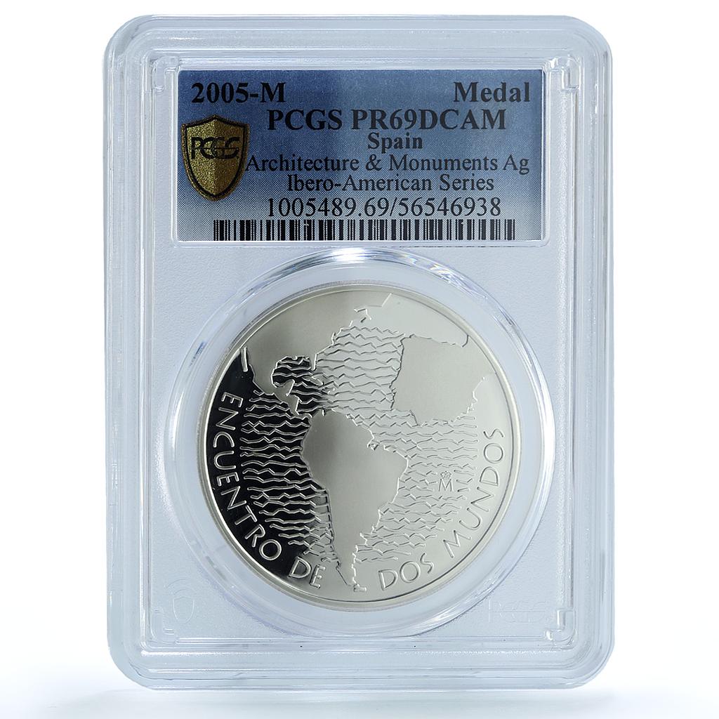 Spain Ibero-American Series VI Architecture Monuments PR 69 PCGS Ag medal 2005