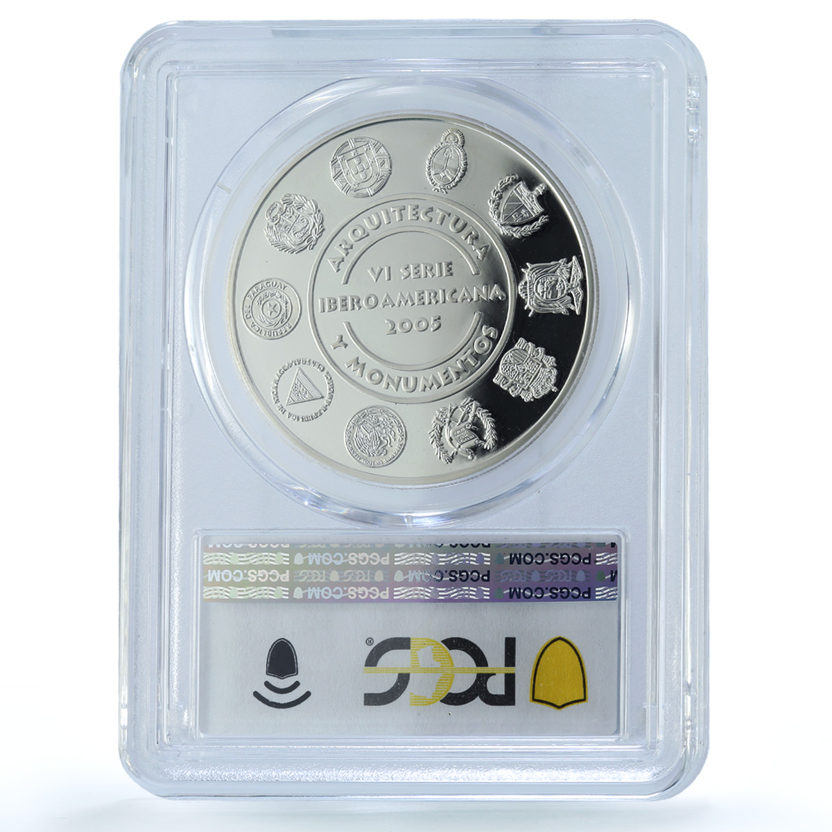 Spain Ibero-American Series VI Architecture Monuments PR 69 PCGS Ag medal 2005