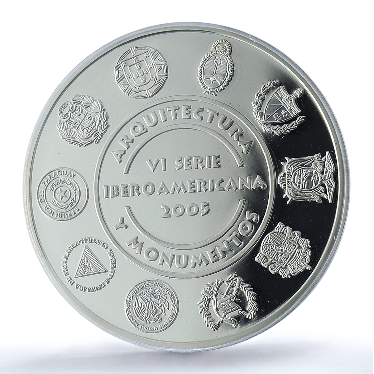 Spain Ibero-American Series VI Architecture Monuments PR 69 PCGS Ag medal 2005