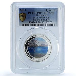 Guatemala 1 quetzal Lake Atitlan Ibero-American Nature PR70 PCGS Ag coin 2017