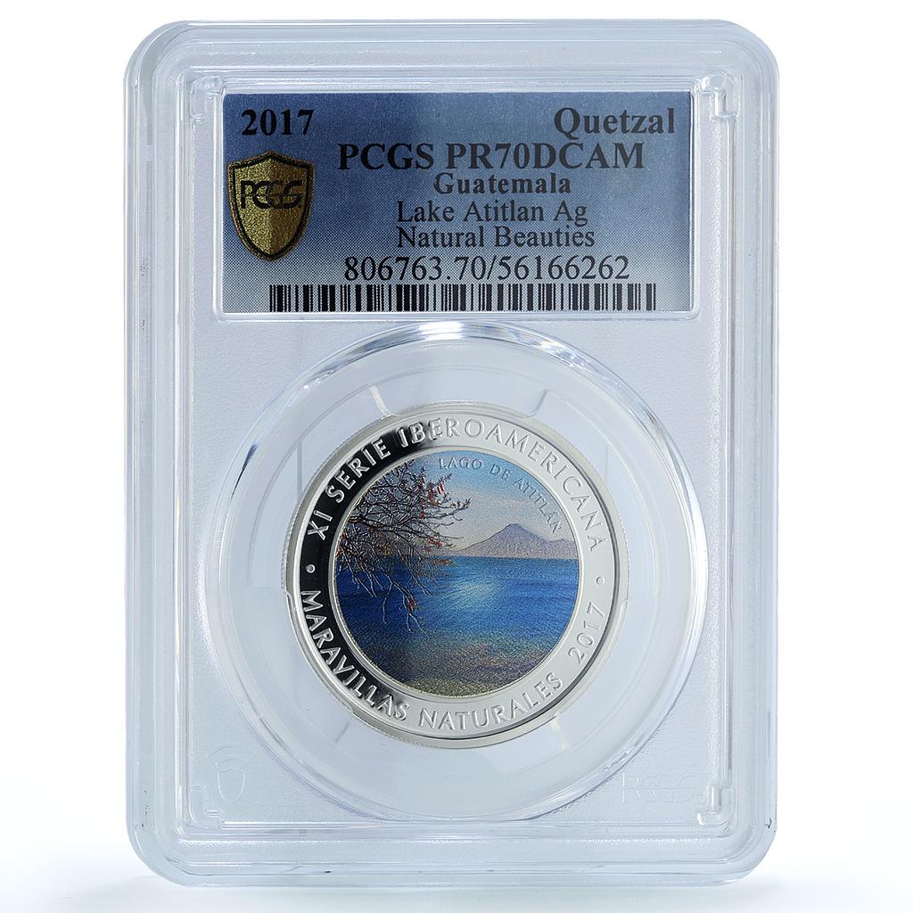 Guatemala 1 quetzal Lake Atitlan Ibero-American Nature PR70 PCGS Ag coin 2017 Guatemala 1 quetzal Lake Atitlan Ibero-American Nature PR70 PCGS Ag coin 2017