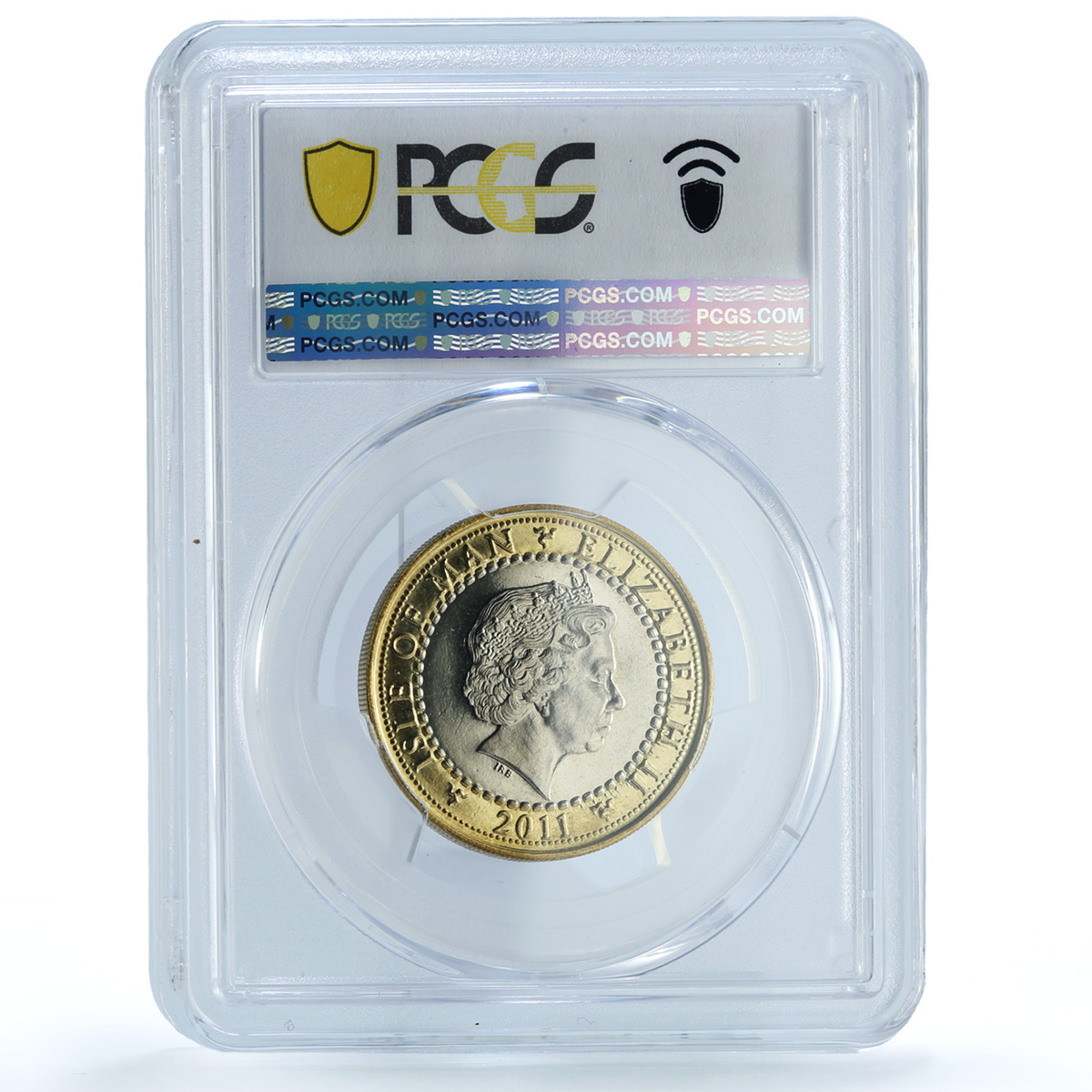 Isle of Man 2 pounds Youth Games KM-1476 Sports Cat MS 66 PCGS bimetal coin 2011