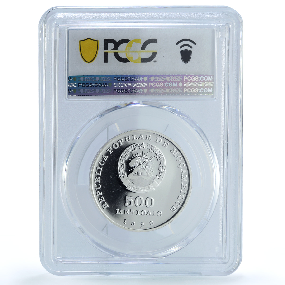 Mozambique 500 meticais Independence KM-104 PR 68 PCGS silver coin 1980 Mozambique 500 meticais Independence KM-104 PR 68 PCGS silver coin 1980