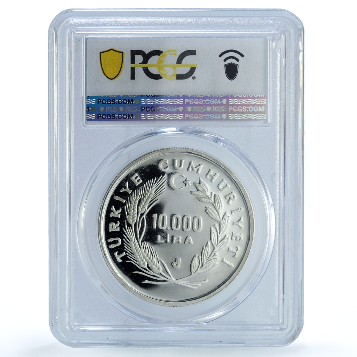 Turkiye 10000 lira Int. Peace Year KM-1022 Dove Bird PR 66 PCGS silver coin 1986 Turkiye 10000 lira Int. Peace Year KM-1022 Dove Bird PR 66 PCGS silver coin 1986