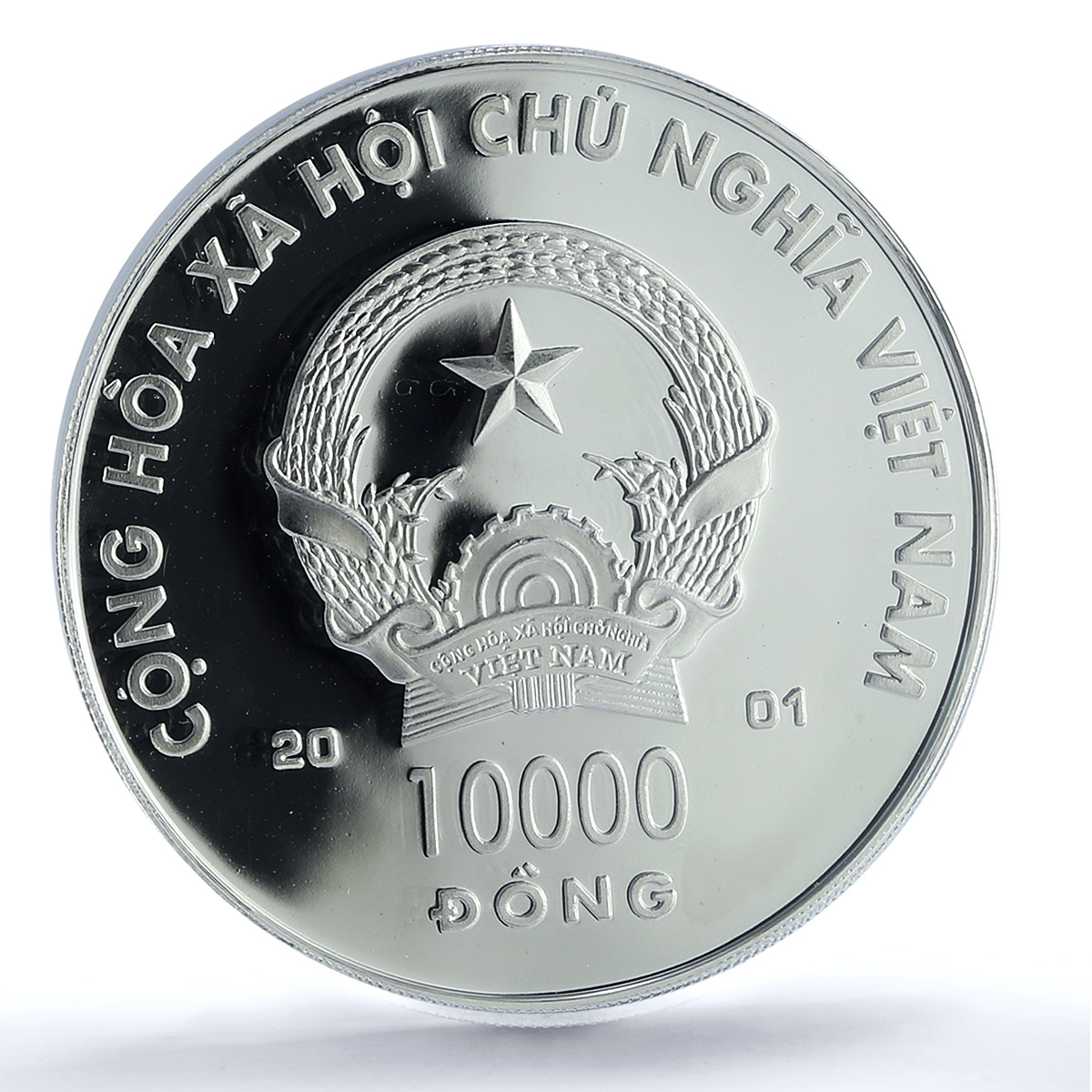 Vietnam 10000 dong Year Snake KM-57 Lunar Calendar PR 68 PCGS silver coin 2001