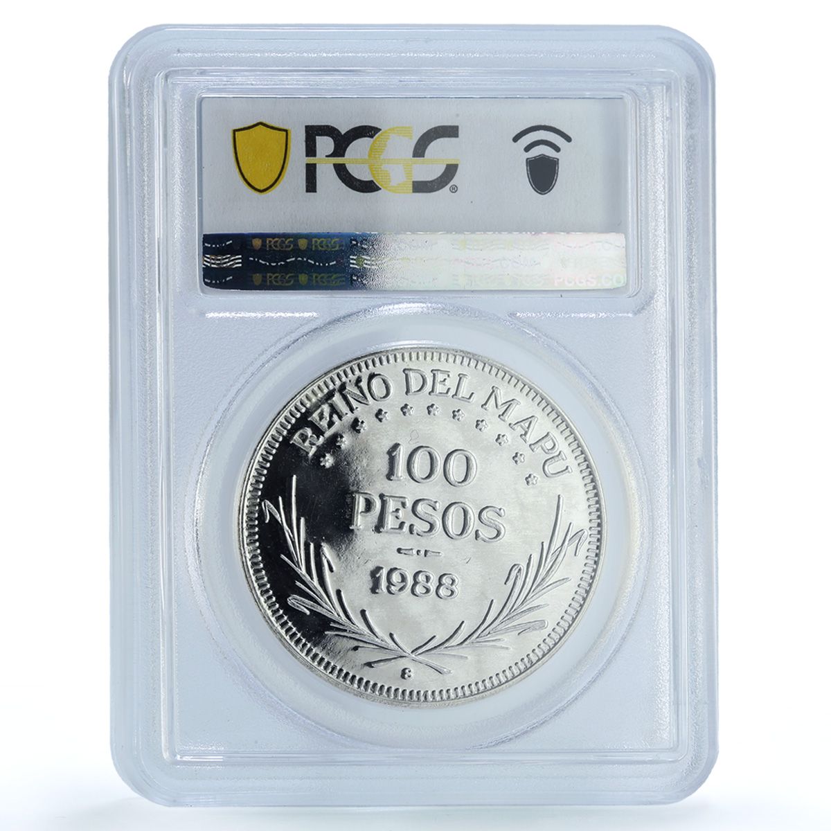 Araucania-Patagonia France 100 pesos Felipe Piedfort X#P1 PR68 PCGS Ag coin 1988