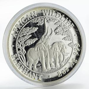 Zambia 10000 kwacha African Wildlife Elephant proof silver coin 2003