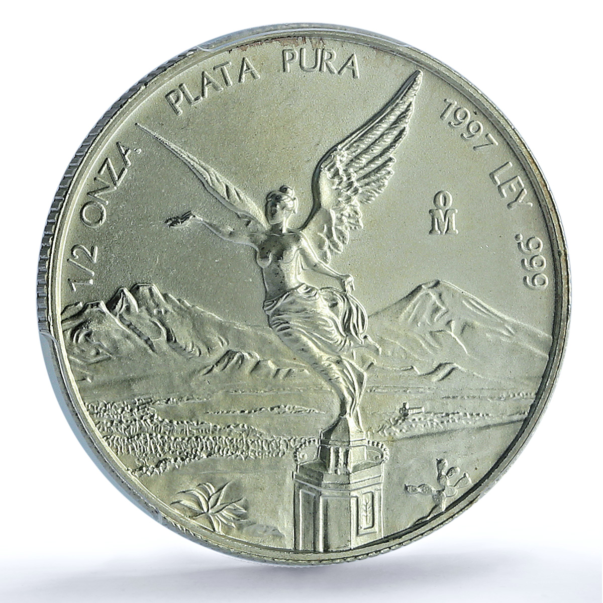 Mexico 1/2 onza Libertad Angel of Independence KM-612 MS67 PCGS silver coin 1997
