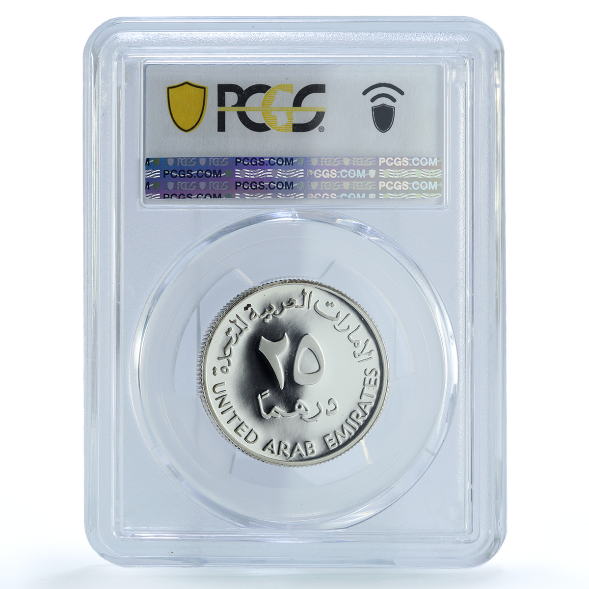 United Arab Emirates 25 dirhams Bank KM-33 Building PR 68 PCGS silver coin 1998 United Arab Emirates 25 dirhams Bank KM-33 Building PR 68 PCGS silver coin 1998