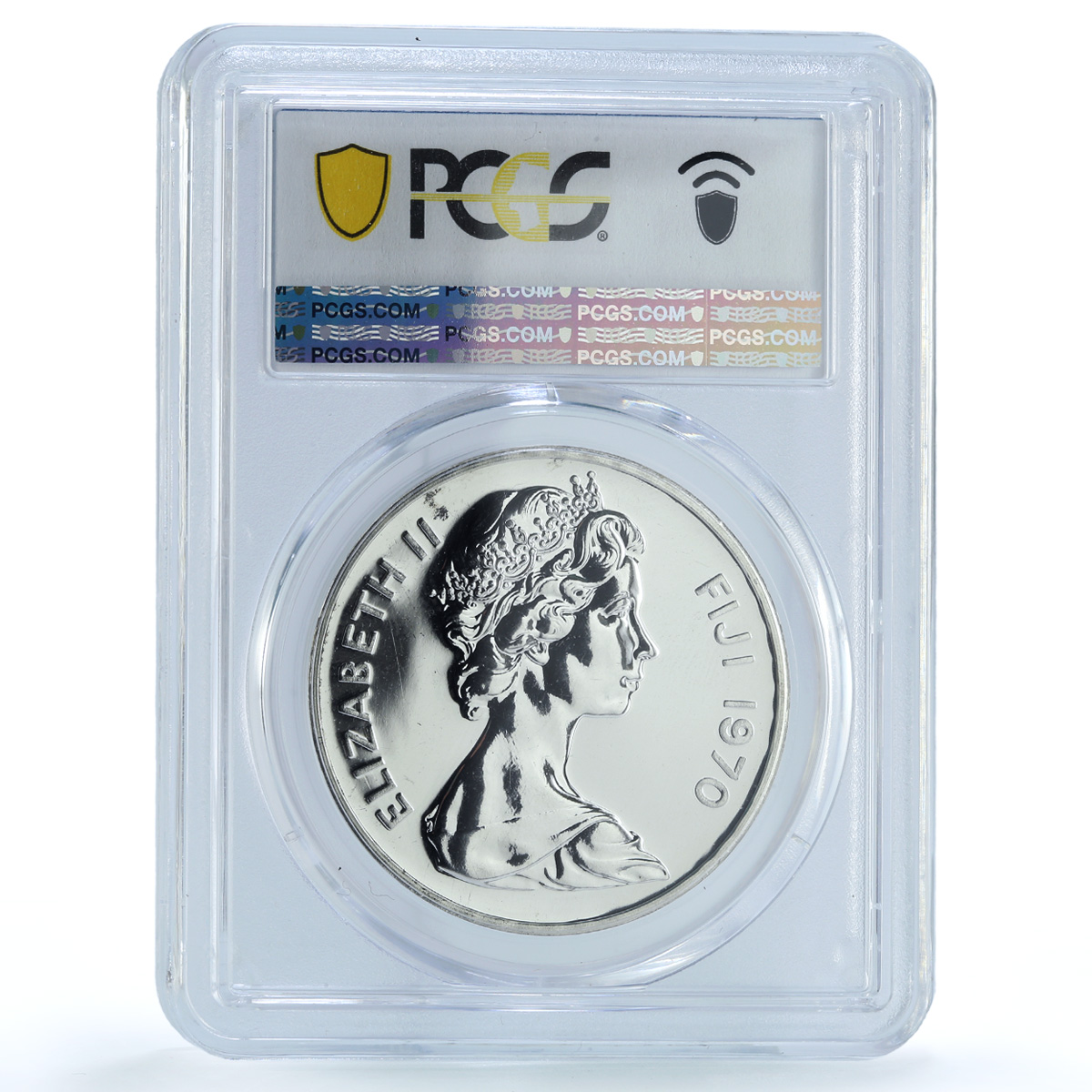 Fiji 1 dollar Independence KM-33a Elizabeth II PR 62 PCGS silver coin 1970