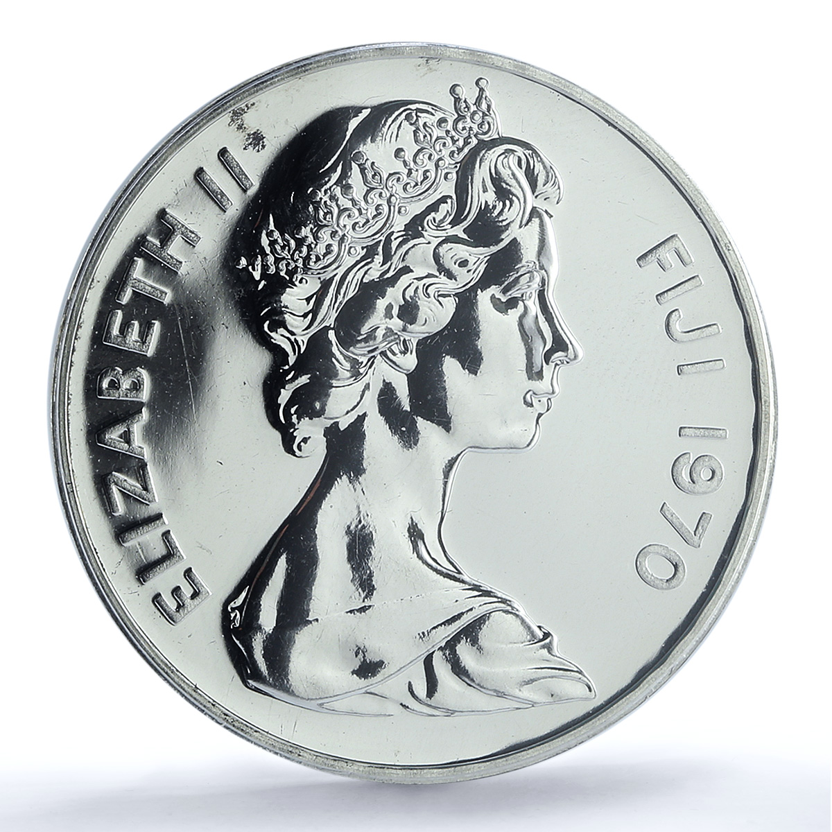 Fiji 1 dollar Independence KM-33a Elizabeth II PR 62 PCGS silver coin 1970