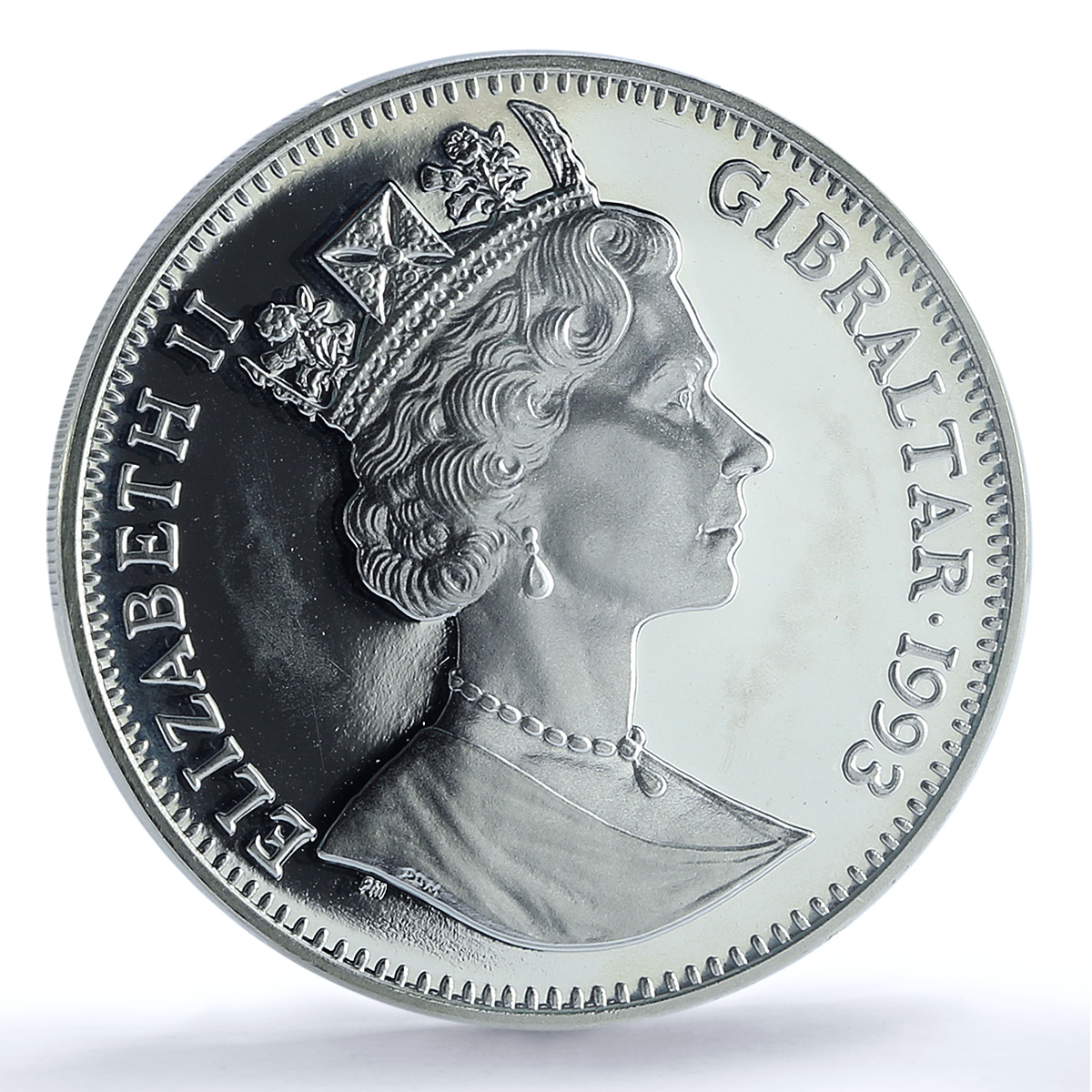 Gibraltar 1 crown Stegosaurus Preserve Dinosaurs PR 66 PCGS silver coin 1993