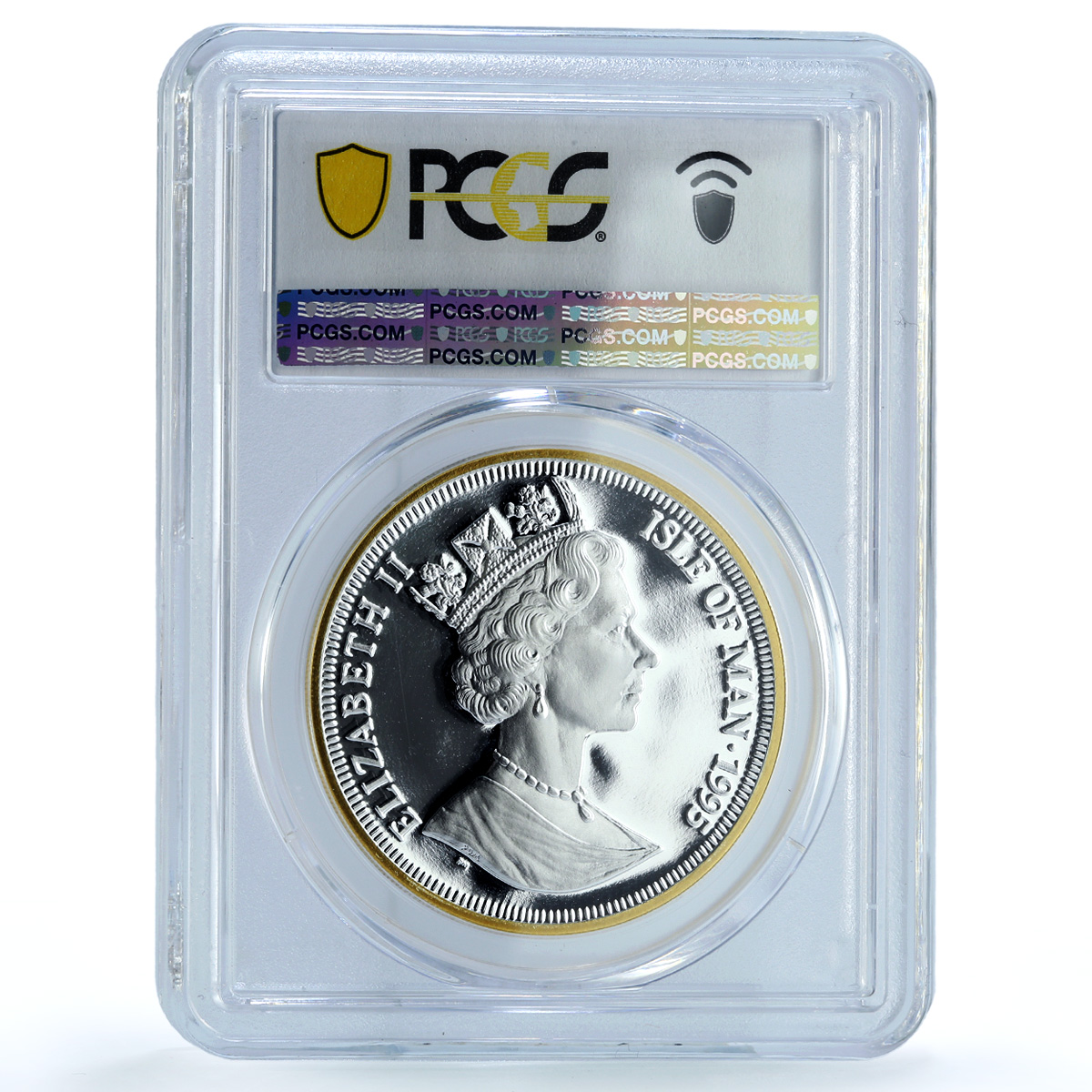 Isle of Man 1 oz Angel Archangel Michael Gilt KM-522 PR 66 PCGS silver coin 1995
