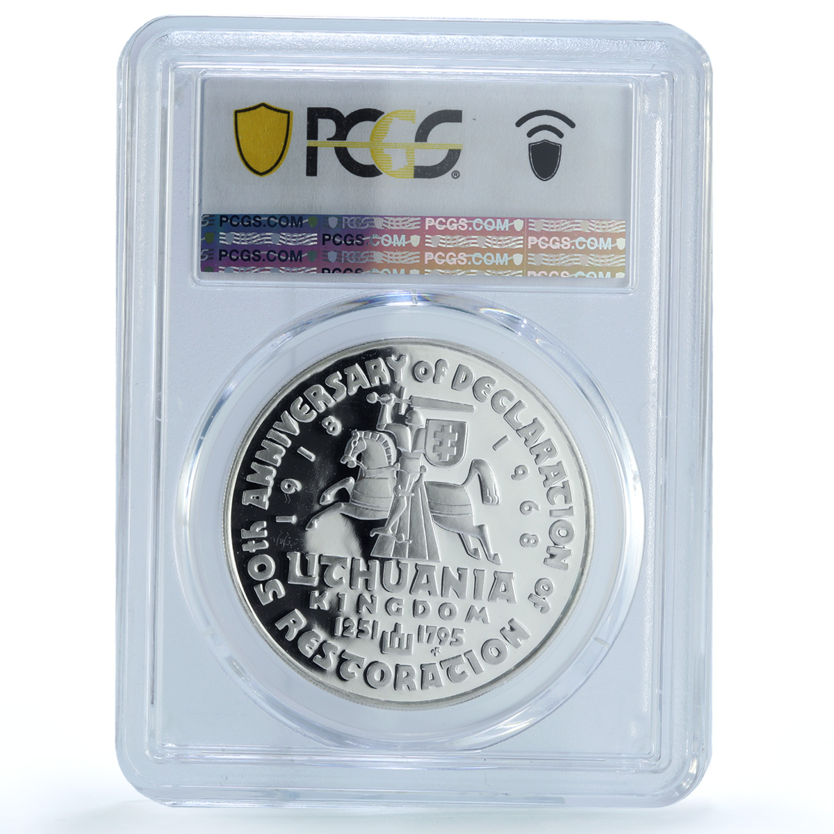 Lithuania Declaration of Restoration Mindaugas SP 66 PCGS silver medal 1968 Lithuania Declaration of Restoration Mindaugas SP 66 PCGS silver medal 1968