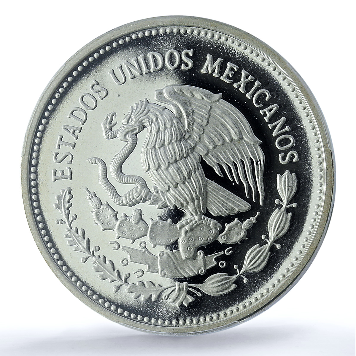 Mexico 100 pesos Football World Cup KM-505 Net Ball PR 68 PCGS silver coin 1985