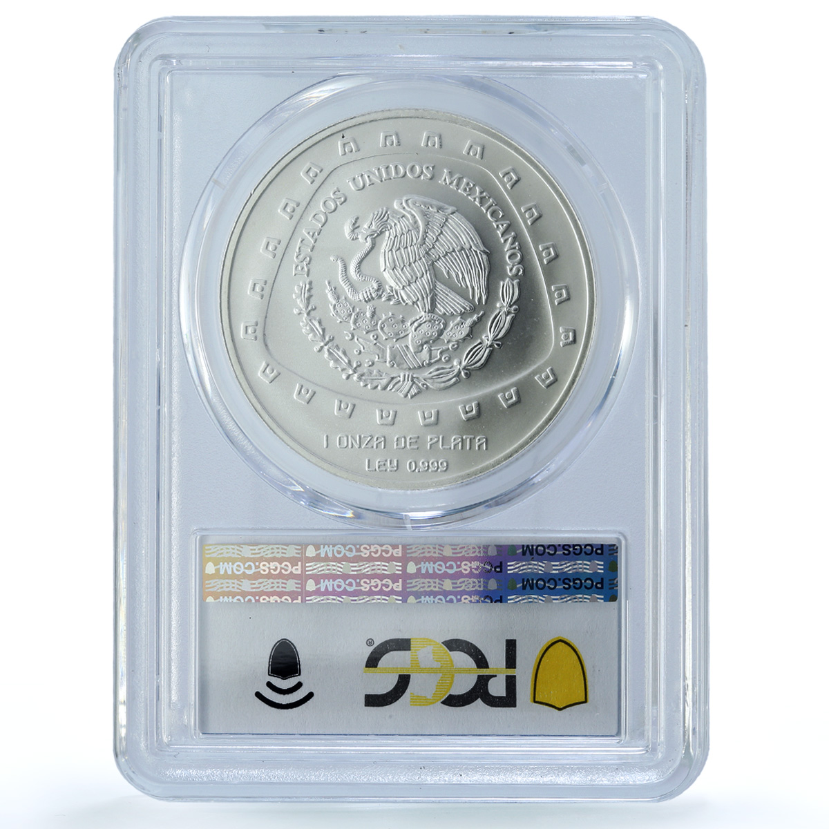 Mexico 5 pesos Serpiente Craneo KM-666 Precolombina MS 68 PCGS silver coin 1998