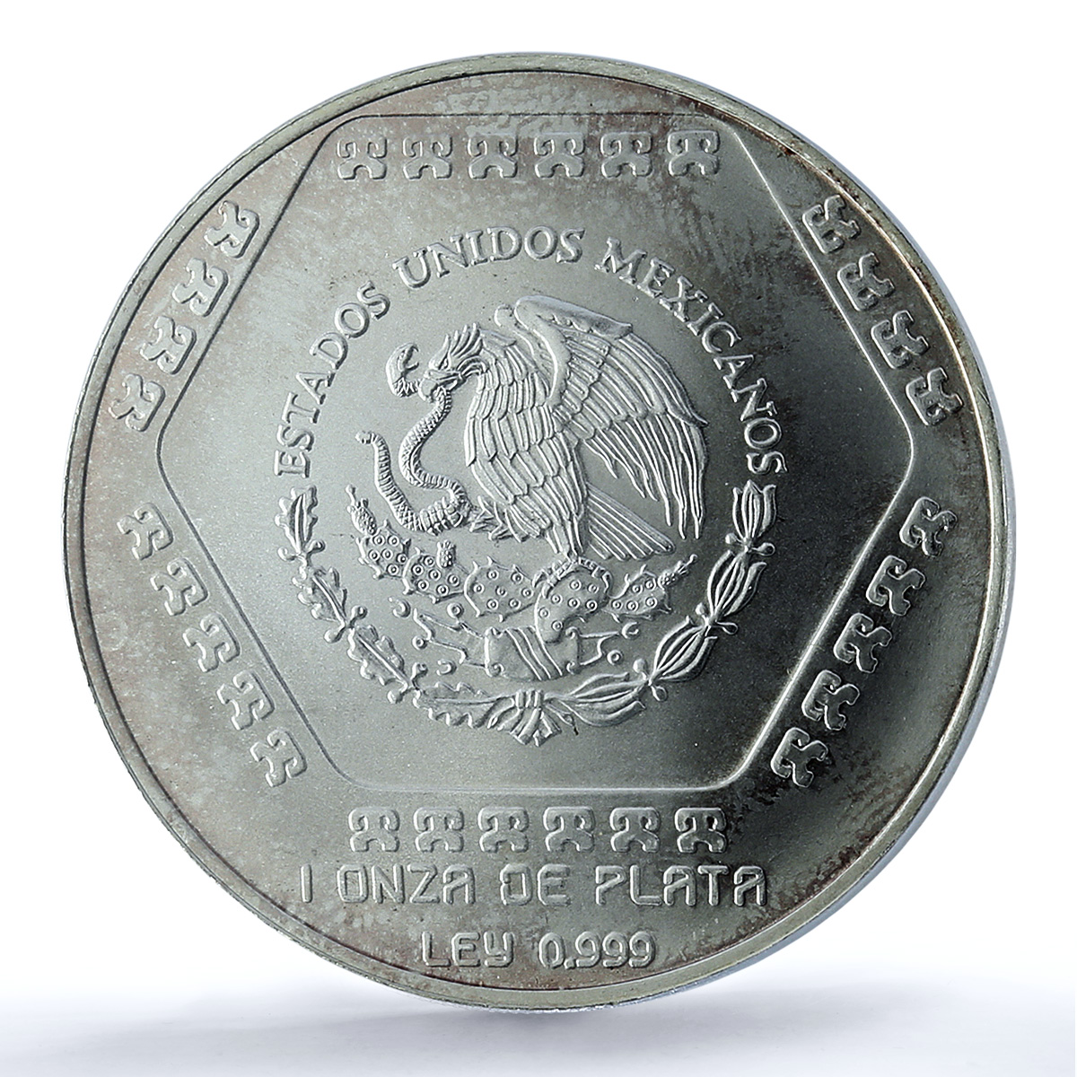 Mexico 5 pesos Mascaron Dios Chaac Precolombina MS 67 PCGS silver coin 1994