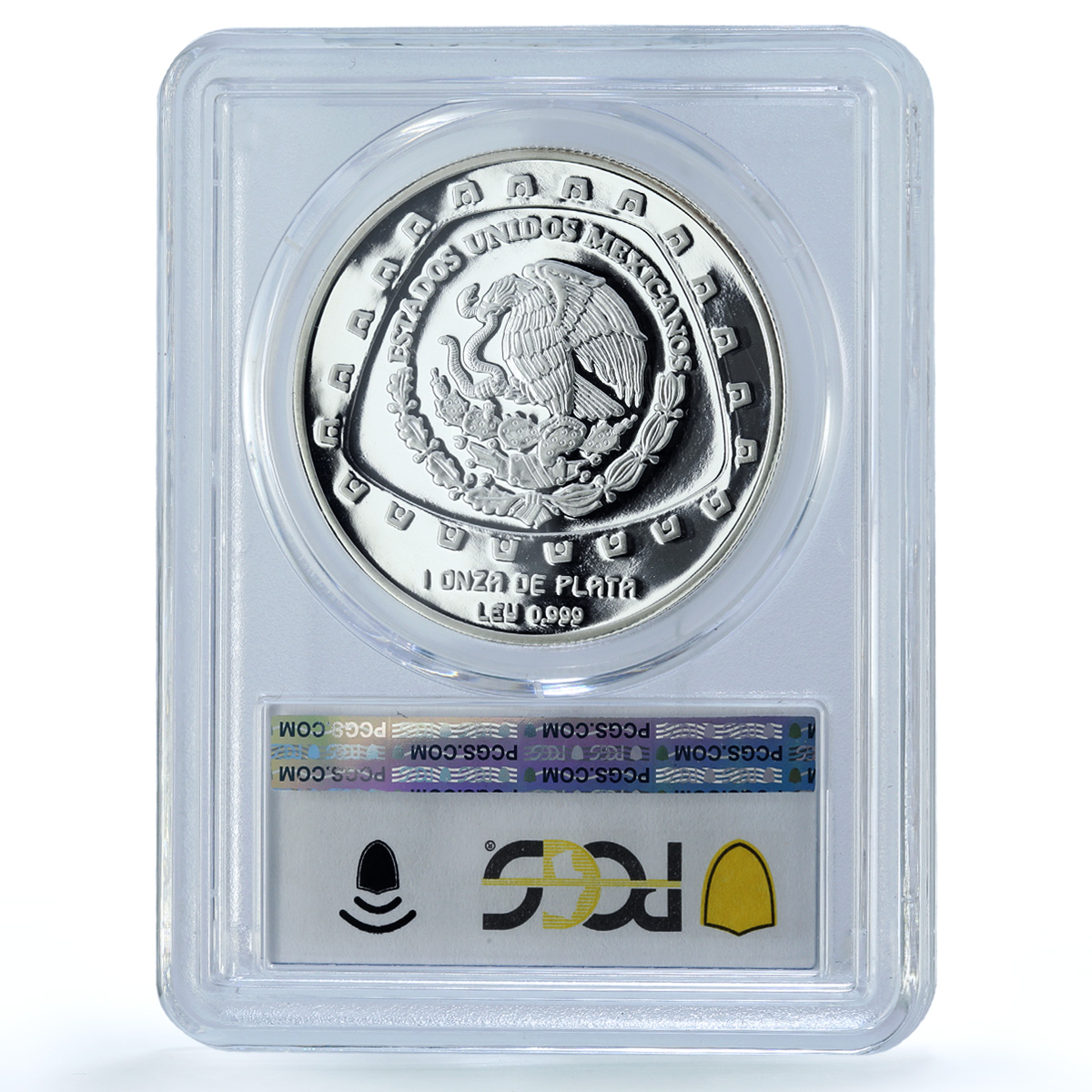 Mexico 5 pesos Serpiente Craneo KM-666 Precolombina PR 69 PCGS silver coin 1998