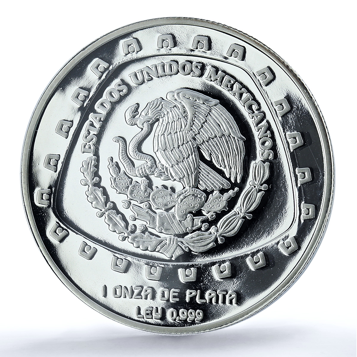 Mexico 5 pesos Serpiente Craneo KM-666 Precolombina PR 69 PCGS silver coin 1998