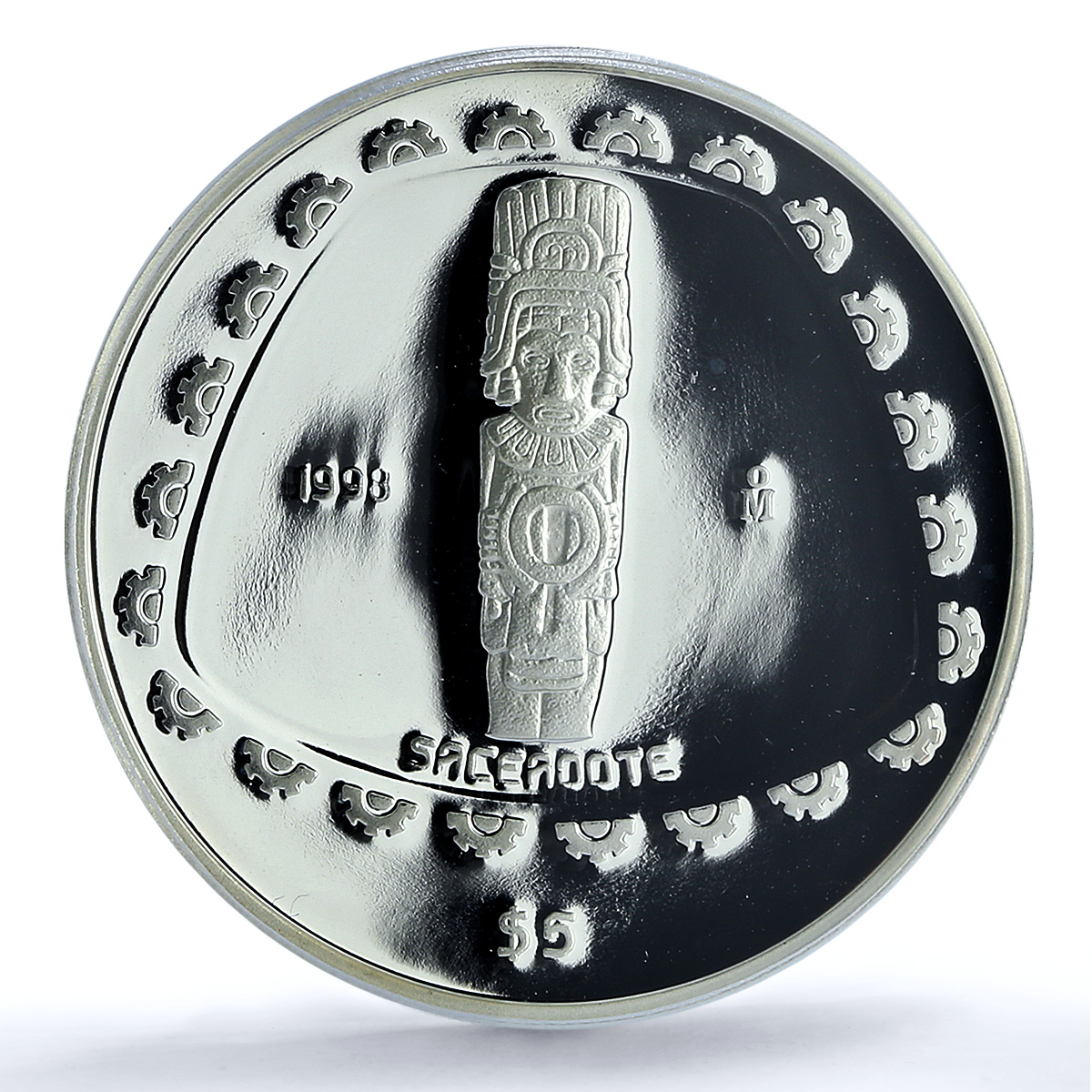Mexico 5 pesos Sacerdote KM-664 Precolombina Toltec PR 69 PCGS silver coin 1998