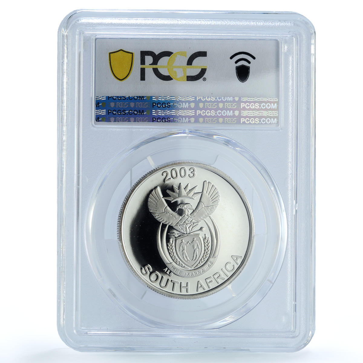 South Africa 10 cents Black Rhinoceros KM-356 Fauna PR 67 PCGS silver coin 2003 South Africa 10 cents Black Rhinoceros KM-356 Fauna PR 67 PCGS silver coin 2003