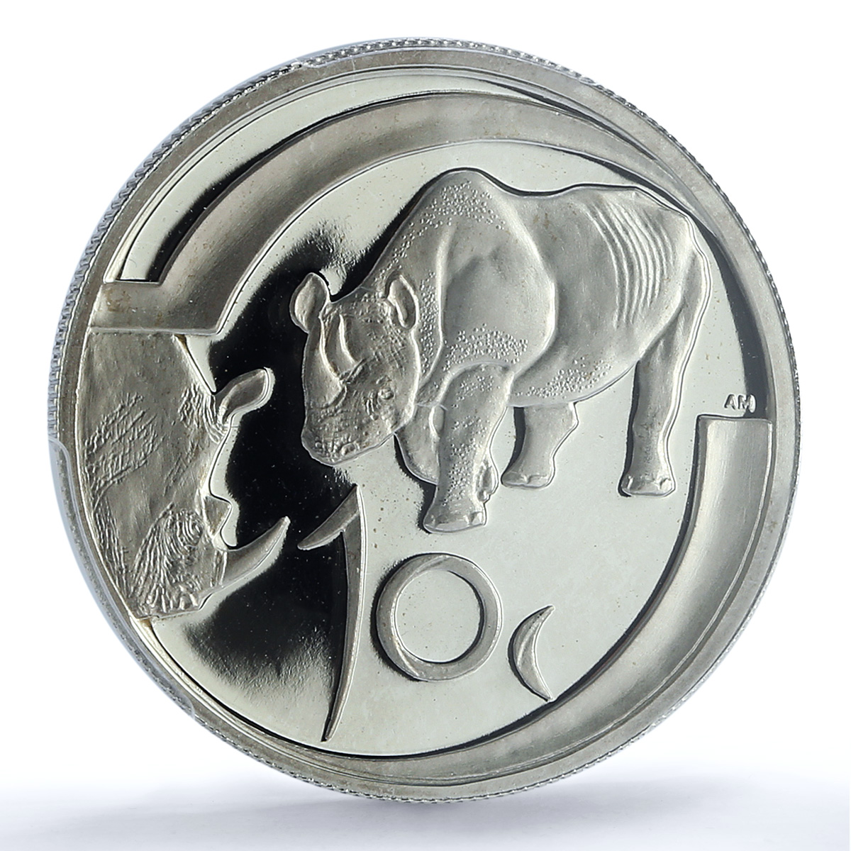 South Africa 10 cents Black Rhinoceros KM-356 Fauna PR 67 PCGS silver coin 2003 South Africa 10 cents Black Rhinoceros KM-356 Fauna PR 67 PCGS silver coin 2003