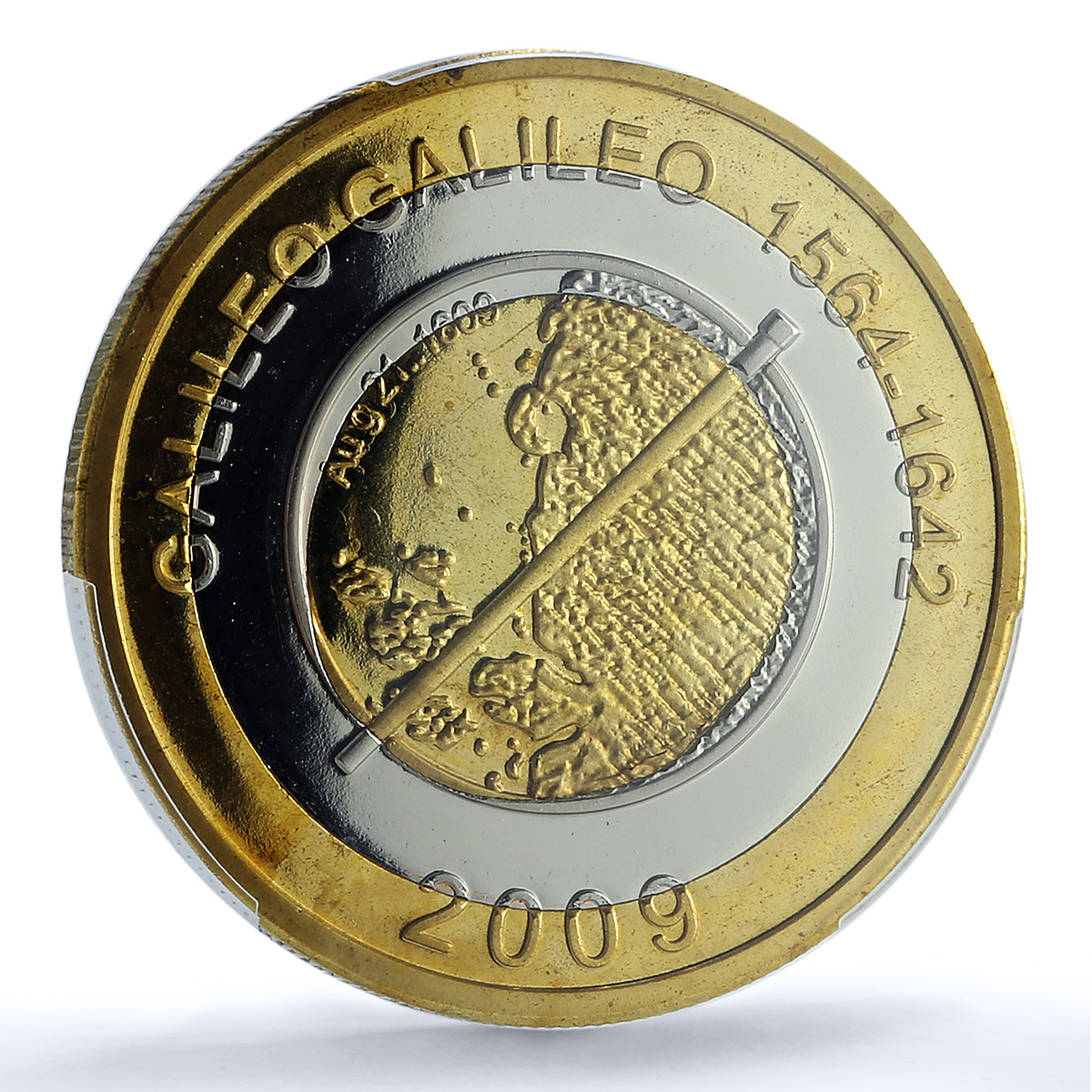Somalia 250 shillings Galileo Galilei Science Space MS67 PCGS trimetal coin 2009