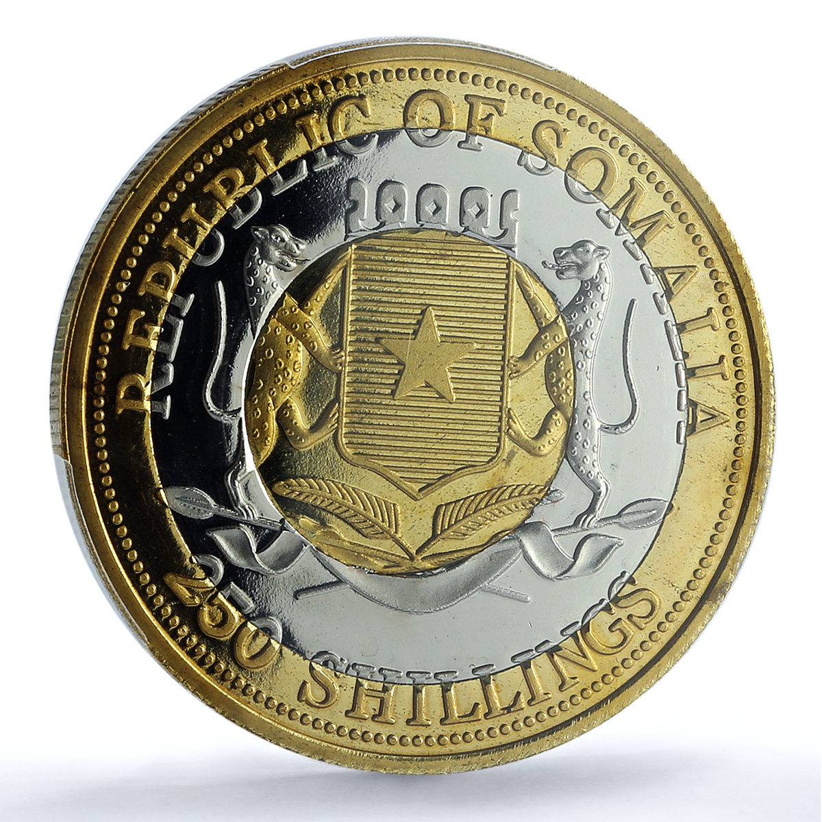 Somalia 250 shillings Galileo Galilei Science Space MS67 PCGS trimetal coin 2009