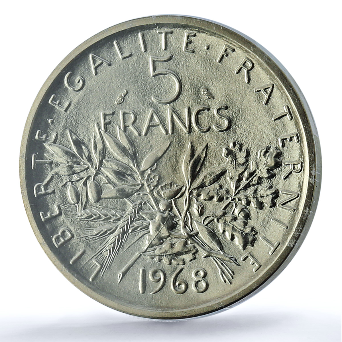 France 5 francs Republic Piedfort KM-P404 Sower SP 68 PCGS silver coin 1968