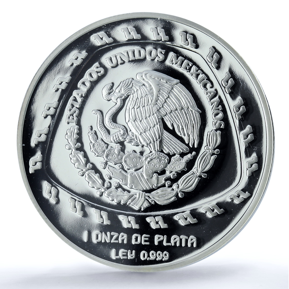 Mexico 5 pesos Quetzalcoatl KM-665 Precolombina PR 69 PCGS silver coin 1998