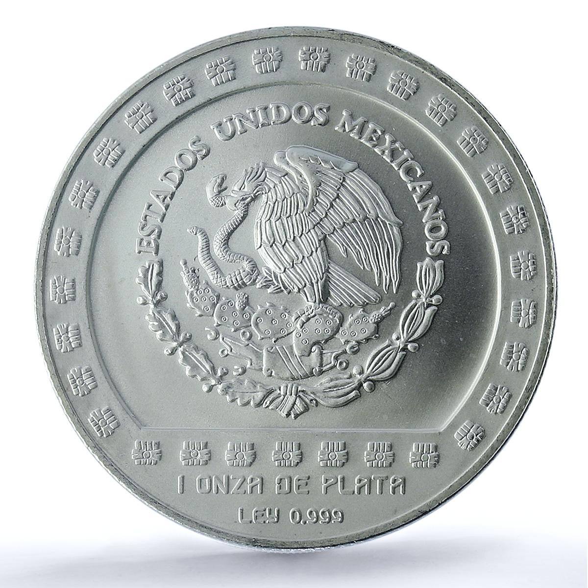 Mexico 5 pesos Huehueteotl KM-649 Precolombina Aztec MS 68 PCGS silver coin 1993