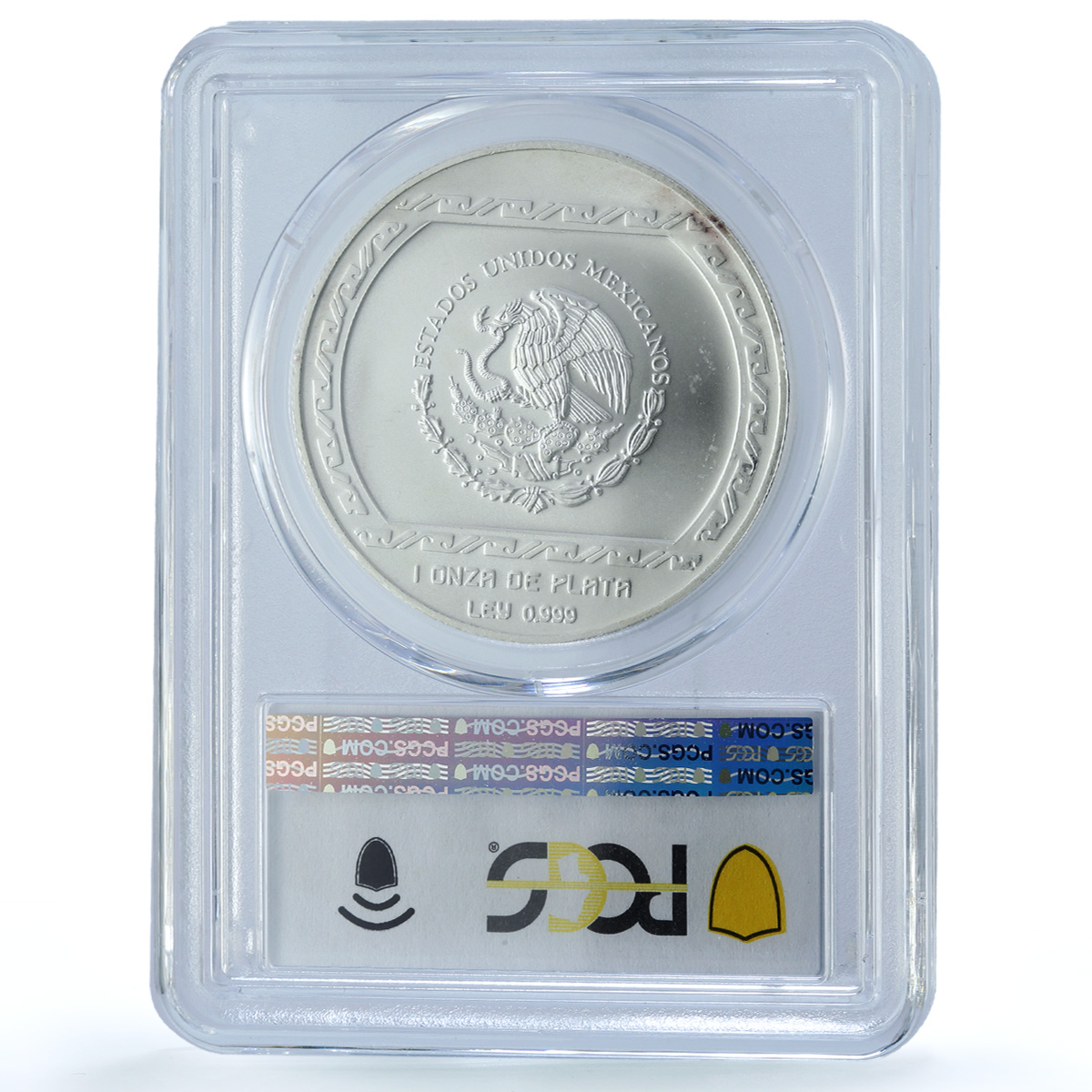 Mexico 5 pesos Carita Sonriente KM-584 Precolombina MS 67 PCGS silver coin 1993