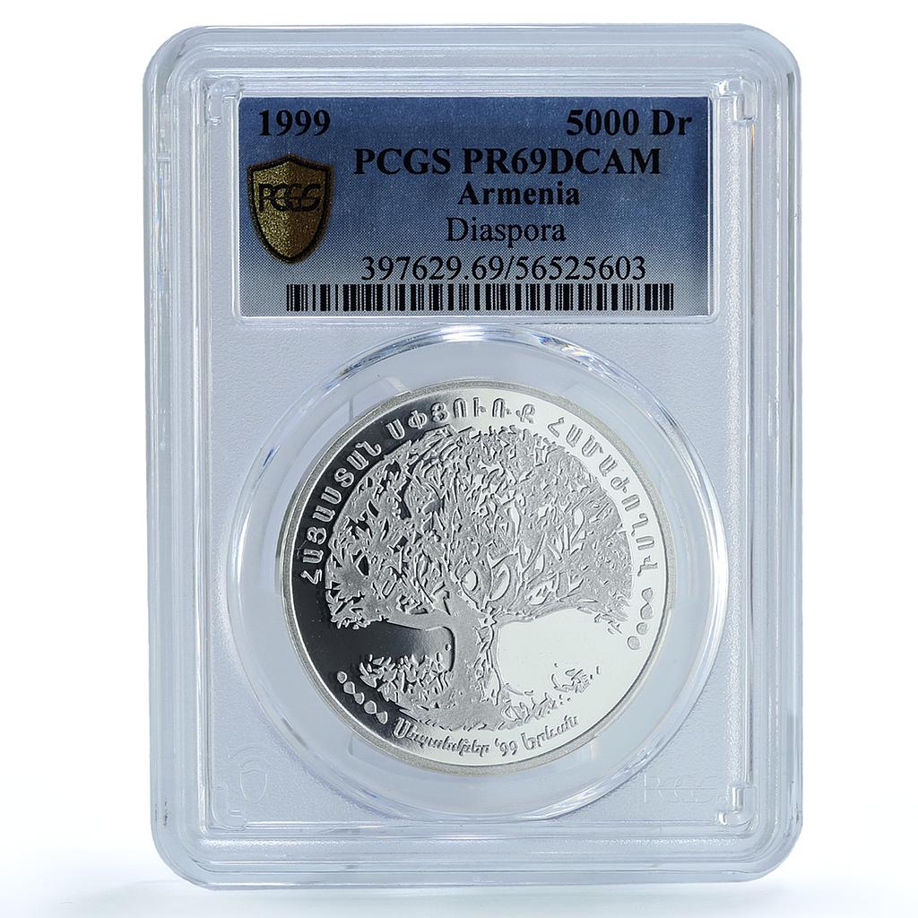 Armenia 5000 dram Armenian Congress KM-104 Oak Tree PR 69 PCGS silver coin 1999 Armenia 5000 dram Armenian Congress KM-104 Oak Tree PR 69 PCGS silver coin 1999