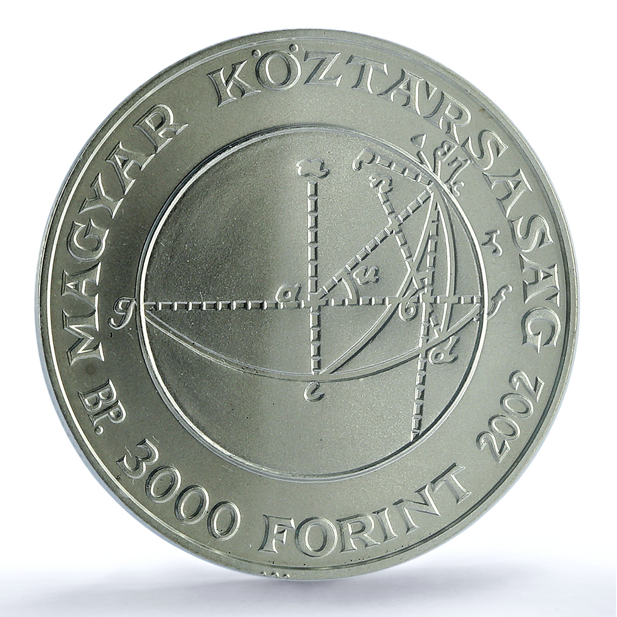 Hungary 3000 forint Mathematics Janos Bolyai Appendix MS70 PCGS Ag coin 2002 Hungary 3000 forint Mathematics Janos Bolyai Appendix MS70 PCGS Ag coin 2002
