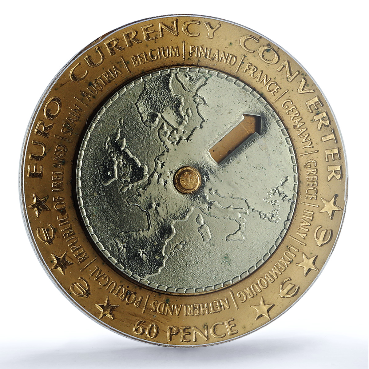 Isle of Man 60 pence Euro Currency Converter KM-1128 MS 65 PCGS brass coin 2002 Isle of Man 60 pence Euro Currency Converter KM-1128 MS 65 PCGS brass coin 2002