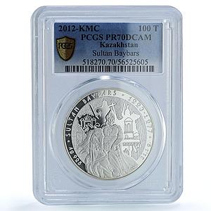 Kazakhstan 100 tenge Sultan Baybars KM-234 Horse PR 70 PCGS silver coin 2012