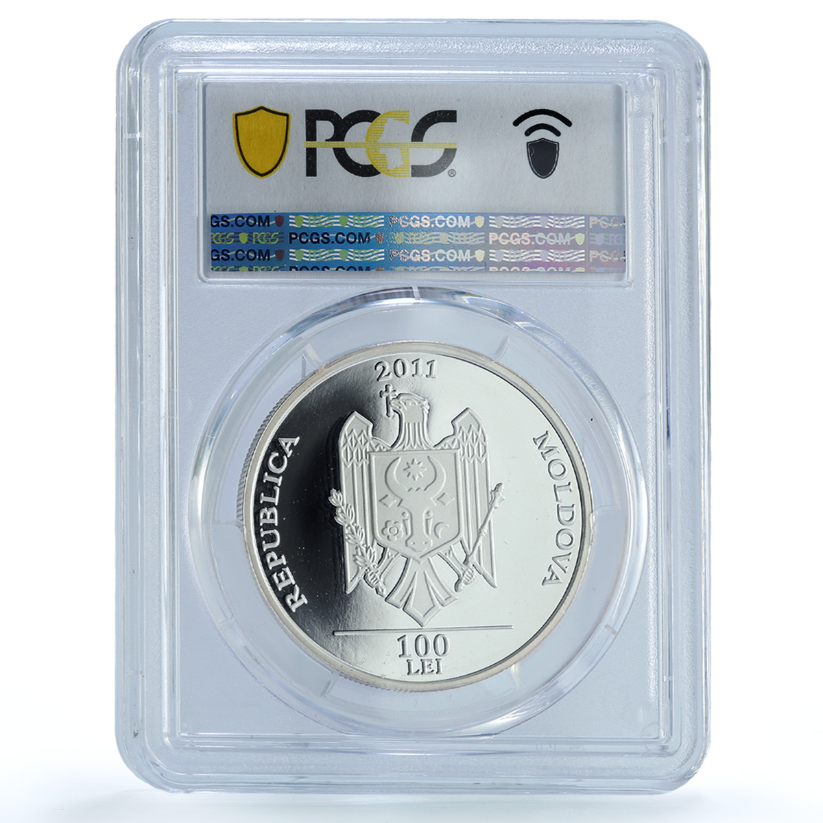 Moldova 100 lei Independence KM-63 Child Flag PR 70 PCGS silver coin 2011 Moldova 100 lei Independence KM-63 Child Flag PR 70 PCGS silver coin 2011
