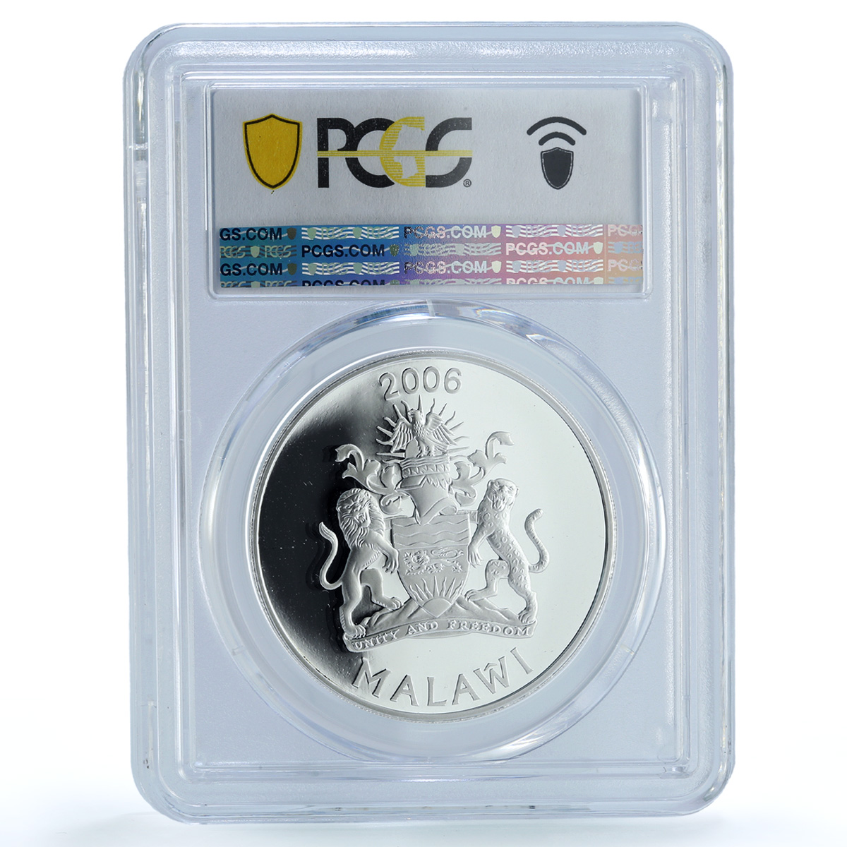 Malawi 5 kwacha Great Sphinx Gilt Jorney Africa Egypt PR70 PCGS silver coin 2006