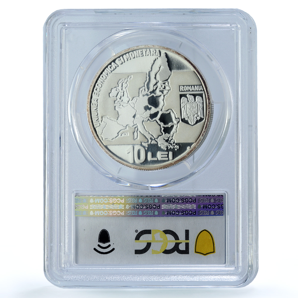 Romania 10 lei EMU KM-250 Economic Monetary Union PR 69 PCGS silver coin 2009