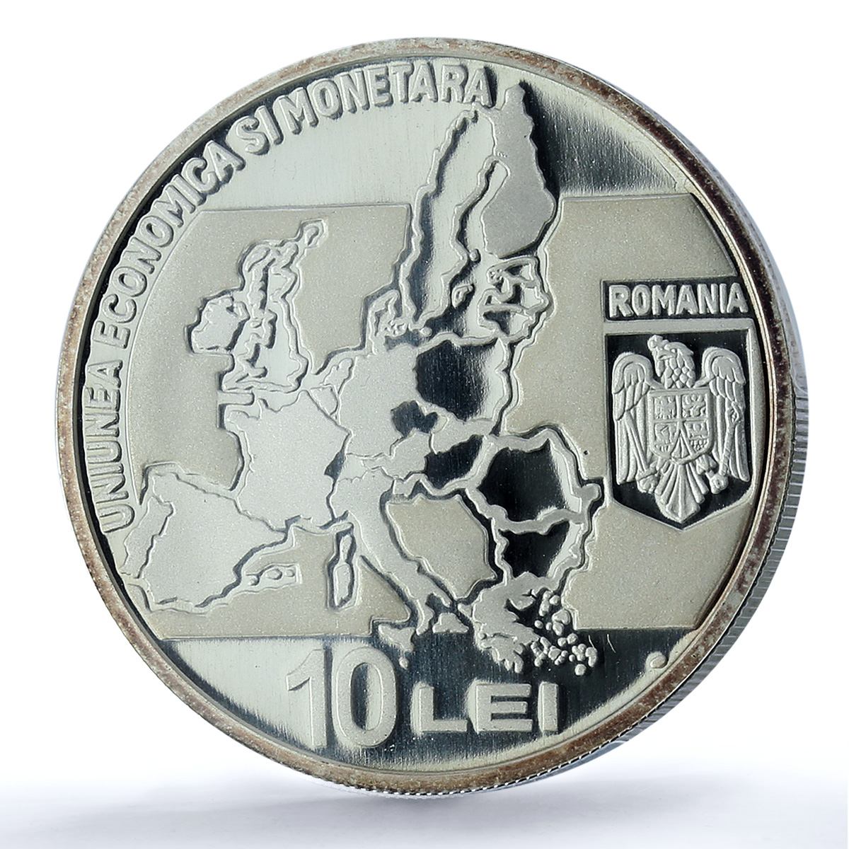 Romania 10 lei EMU KM-250 Economic Monetary Union PR 69 PCGS silver coin 2009